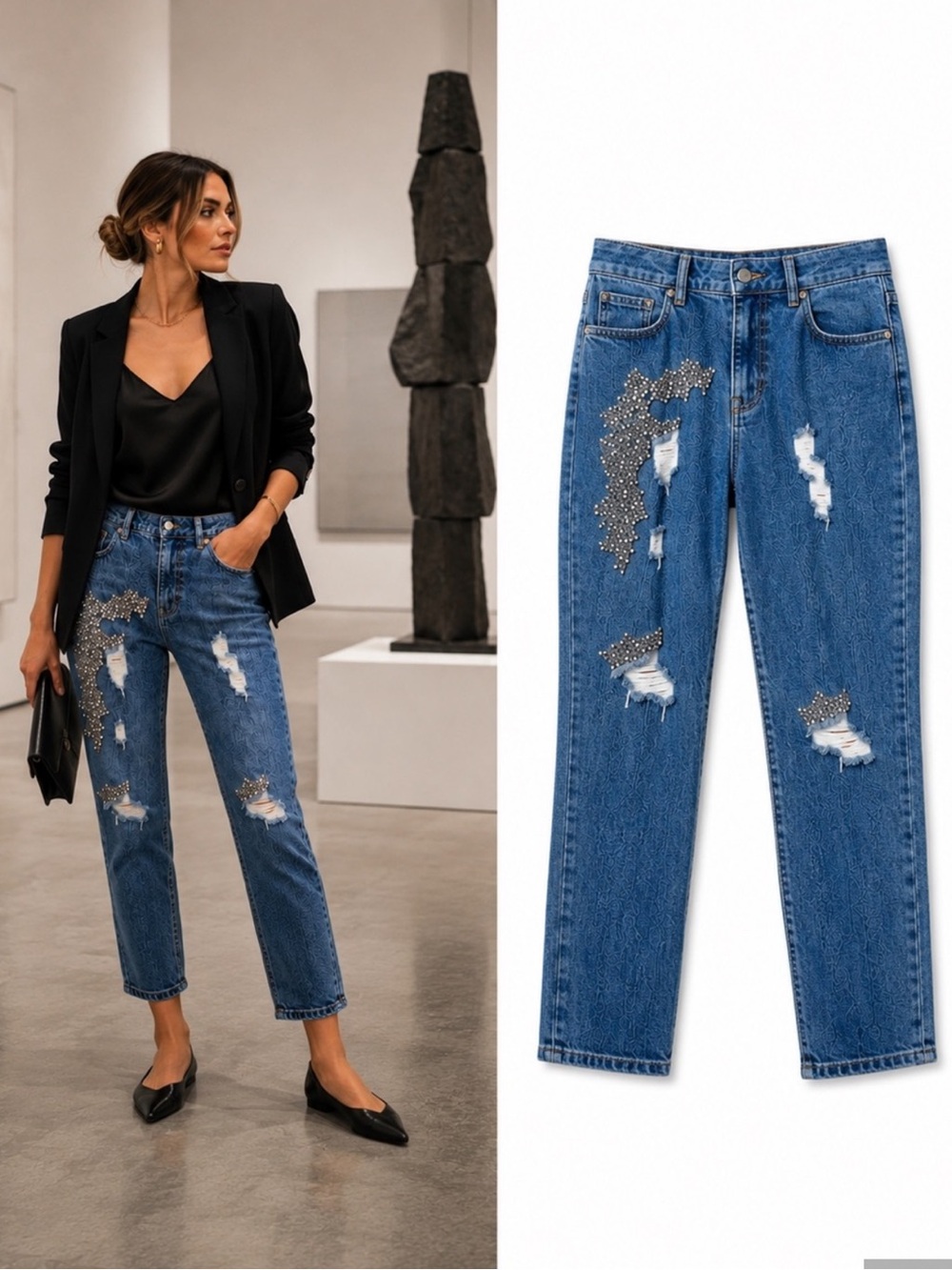 Ted Baker Yannah Embellished Boyfriend Jeans